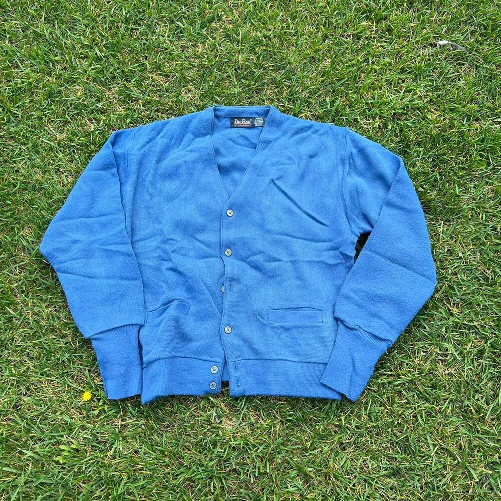 Par four cardigan blue golf Mens size L Large